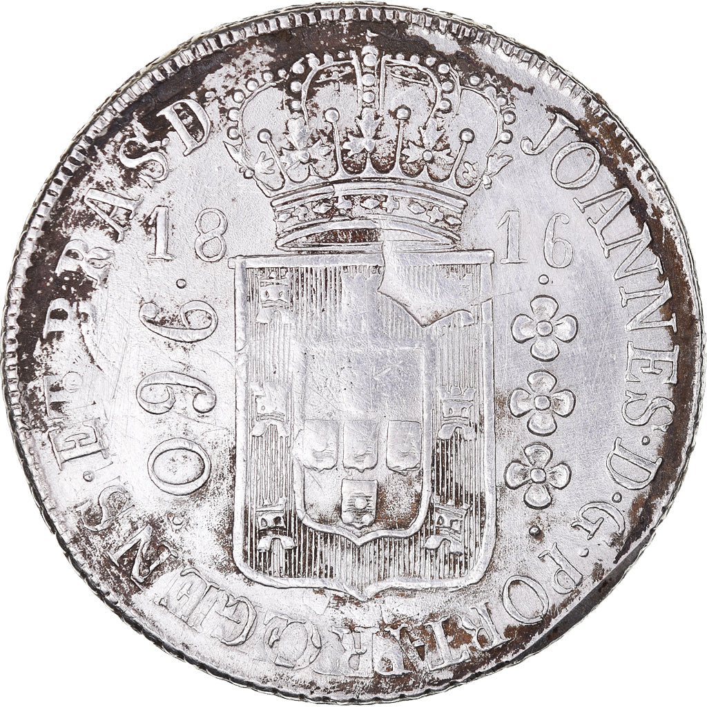 Moneta, Brasile, 960 Reis, 1816, Bahia, MB+, Argento, KM:307.1