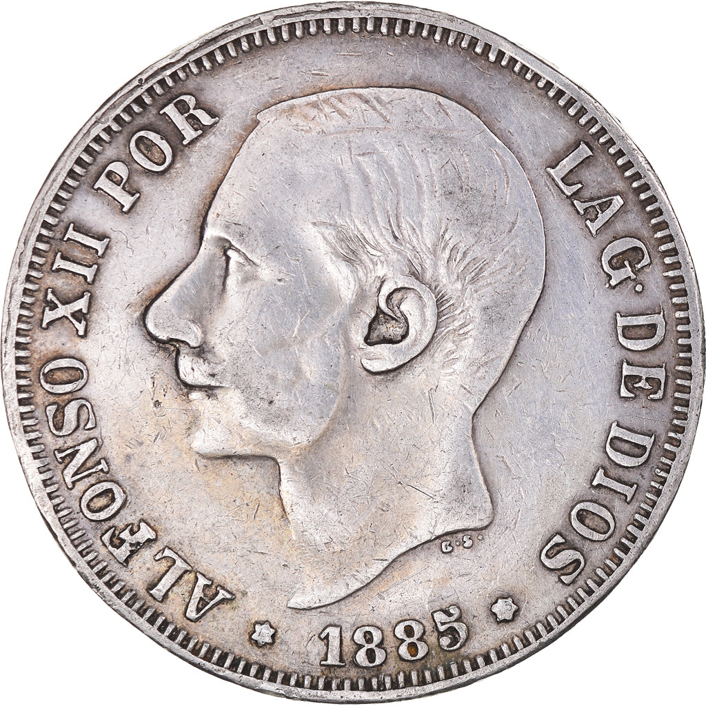 Monnaie, Espagne, Alfonso XII, 5 Pesetas, 1885, Madrid, TTB, Argent, KM:688