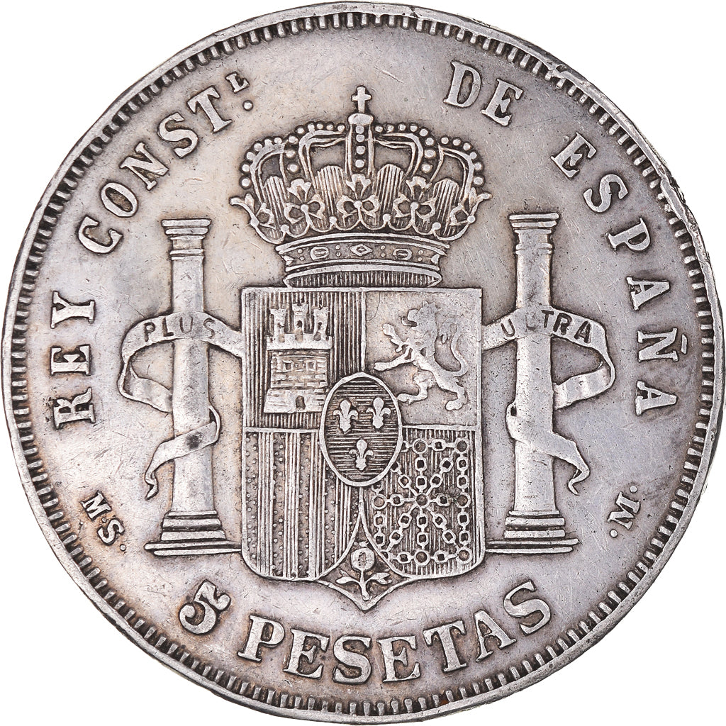 Monnaie, Espagne, Alfonso XII, 5 Pesetas, 1885, Madrid, TTB, Argent, KM:688