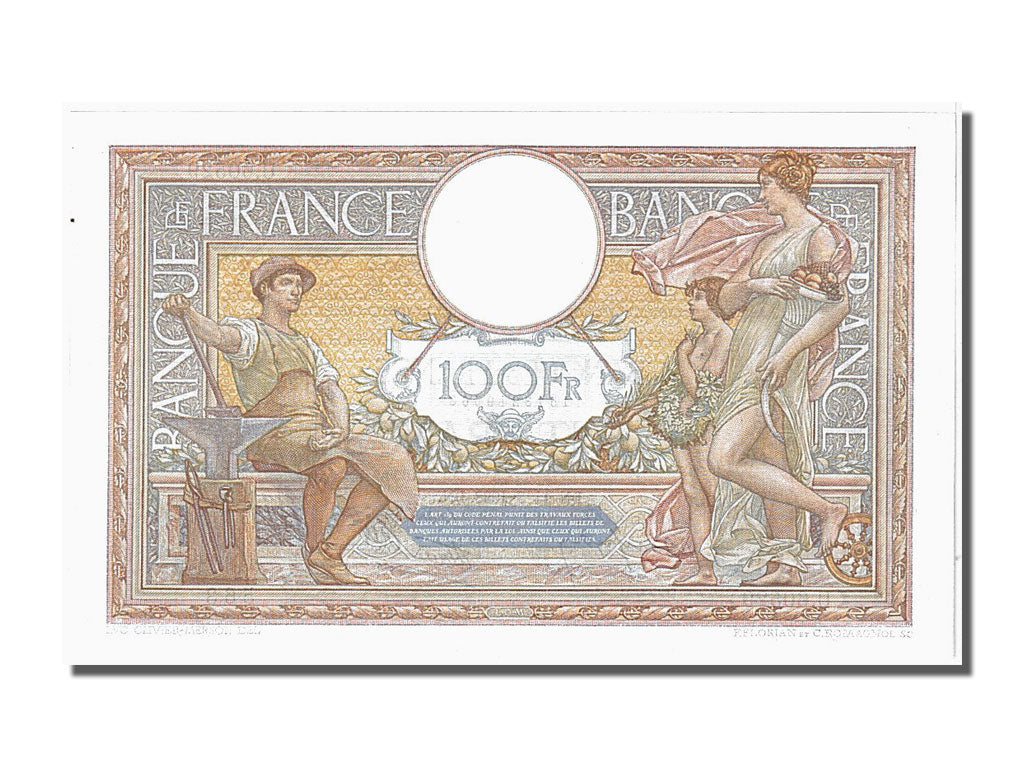 Banknote, France, 100 Francs, 100 F 1908-1939 ''Luc Olivier Merson'', 1938