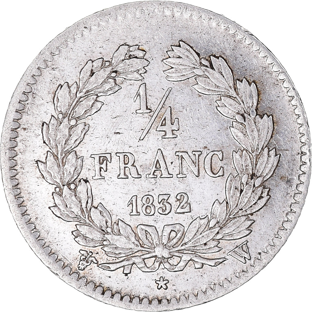 Moneta, Francja, Louis-Philippe, 1/4 Franc, 1832, Lille, AU(50-53), Srebro