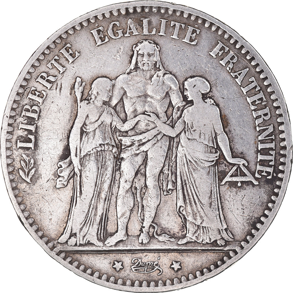 Munten, Frankrijk, Hercule, 5 Francs, 1876, Bordeaux, FR+, Zilver, KM:820.2