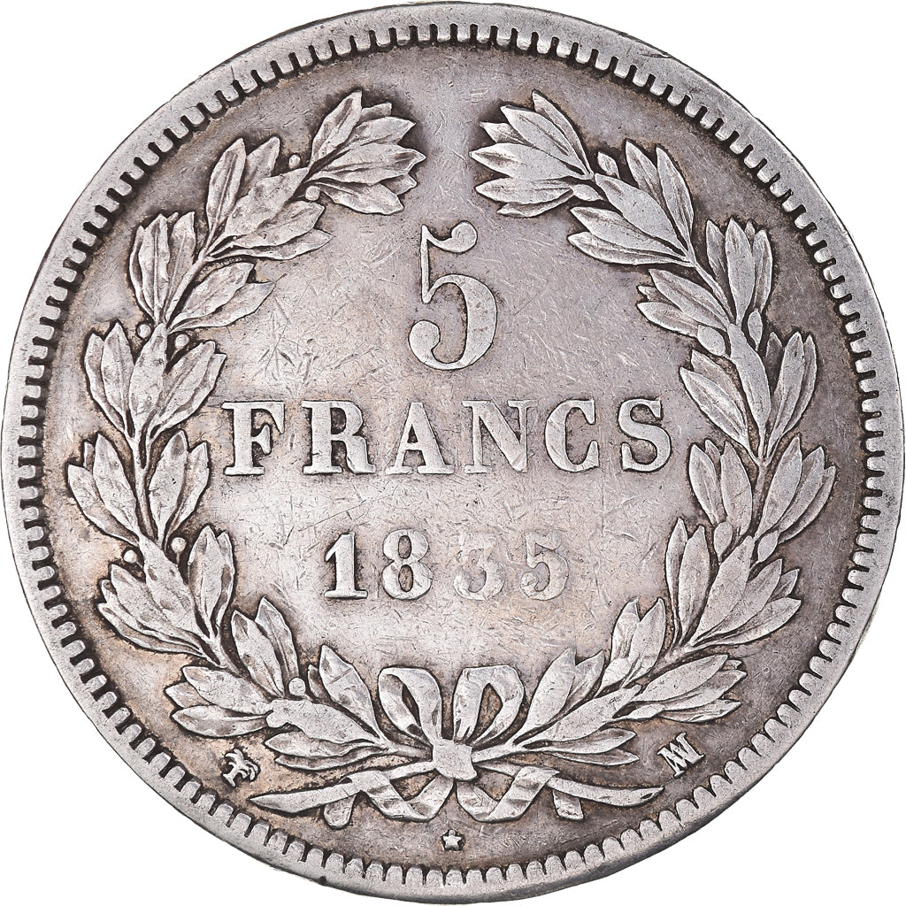 Monnaie, France, Louis-Philippe, 5 Francs, 1835, Marseille, TB+, Argent