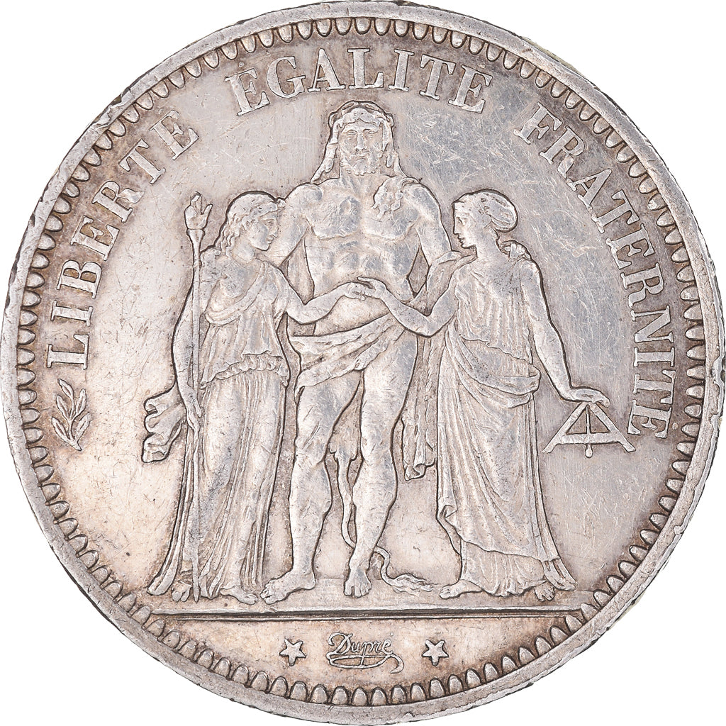 Munten, Frankrijk, Hercule, 5 Francs, 1873, Paris, ZF, Zilver, KM:820.1