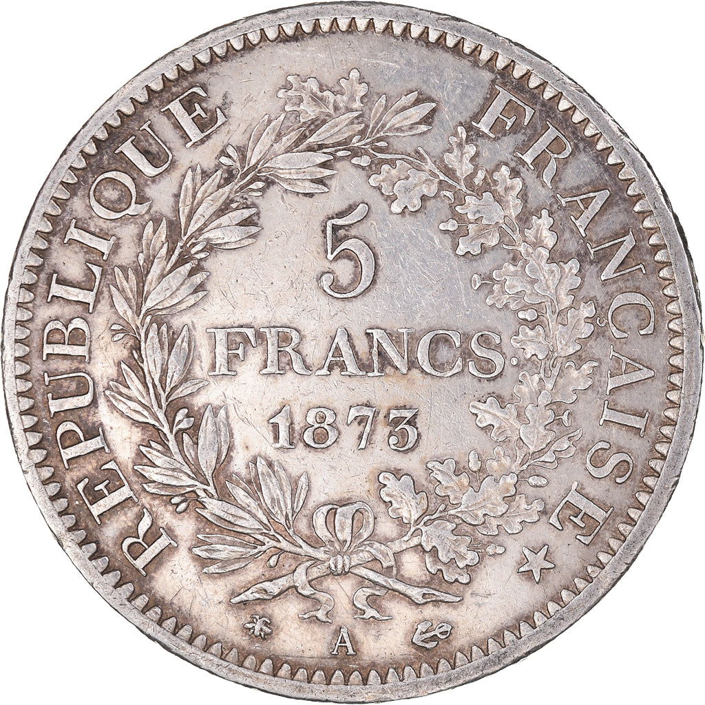 Munten, Frankrijk, Hercule, 5 Francs, 1873, Paris, ZF, Zilver, KM:820.1
