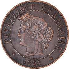 Moneda, Francia, Cérès, Centime, 1894, Paris, MBC+, Bronce, KM:826.1