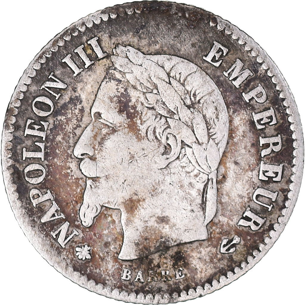 Coin, France, Napoleon III, 20 Centimes, 1867, Paris, VF(20-25), Silver