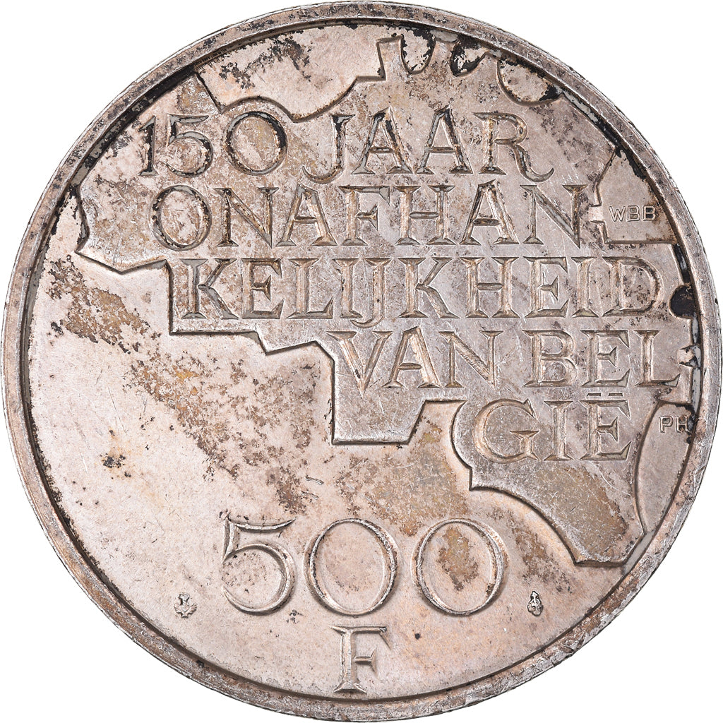 Coin, Belgium, 500 Francs, 500 Frank, 1980, Brussels, AU(50-53), Silver Clad