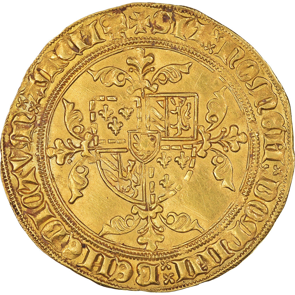 Moneta, Francia, Philippe le Bon, Lion d'or, (1454-1466), Valenciennes, BB, Oro