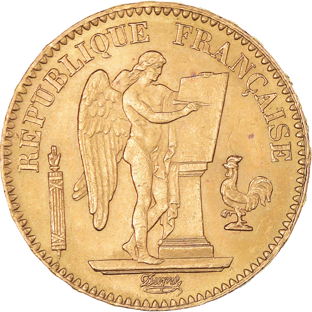 Moeda, França, Génie, 20 Francs, 1871, Paris, AU(50-53), Dourado, KM:825