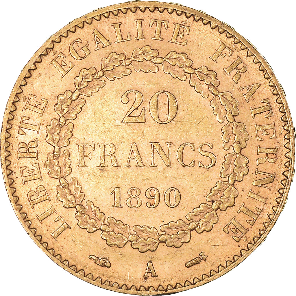 Münze, Frankreich, Génie, 20 Francs, 1890, Paris, SS+, Gold, KM:825