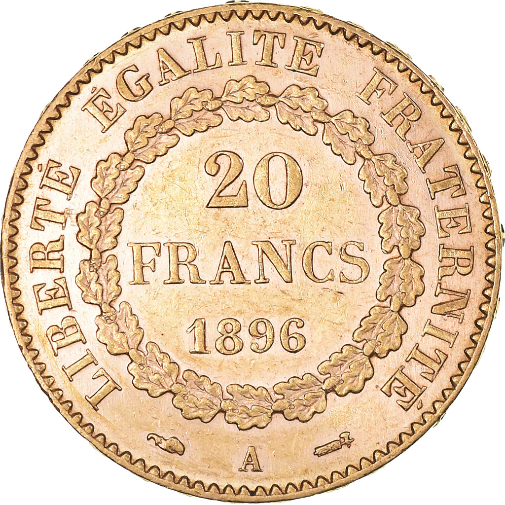 Münze, Frankreich, Génie, 20 Francs, 1896, Paris, VZ, Gold, KM:825