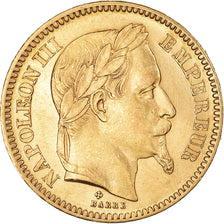 Moneta, Francia, Napoleon III, 20 Francs Or, 1865, Strasbourg, BB+, Oro