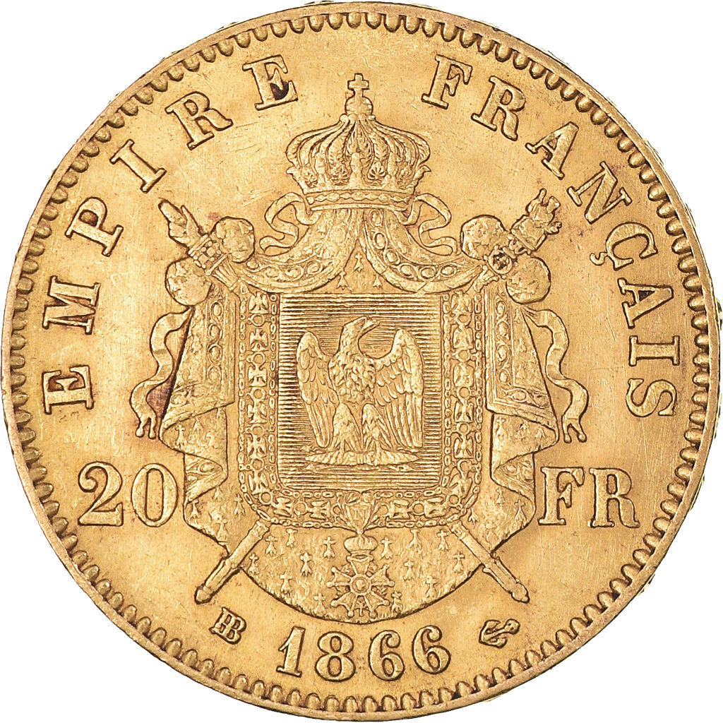 Monnaie, France, Napoleon III, 20 Francs Or, 1866, Strasbourg, TTB+, Or