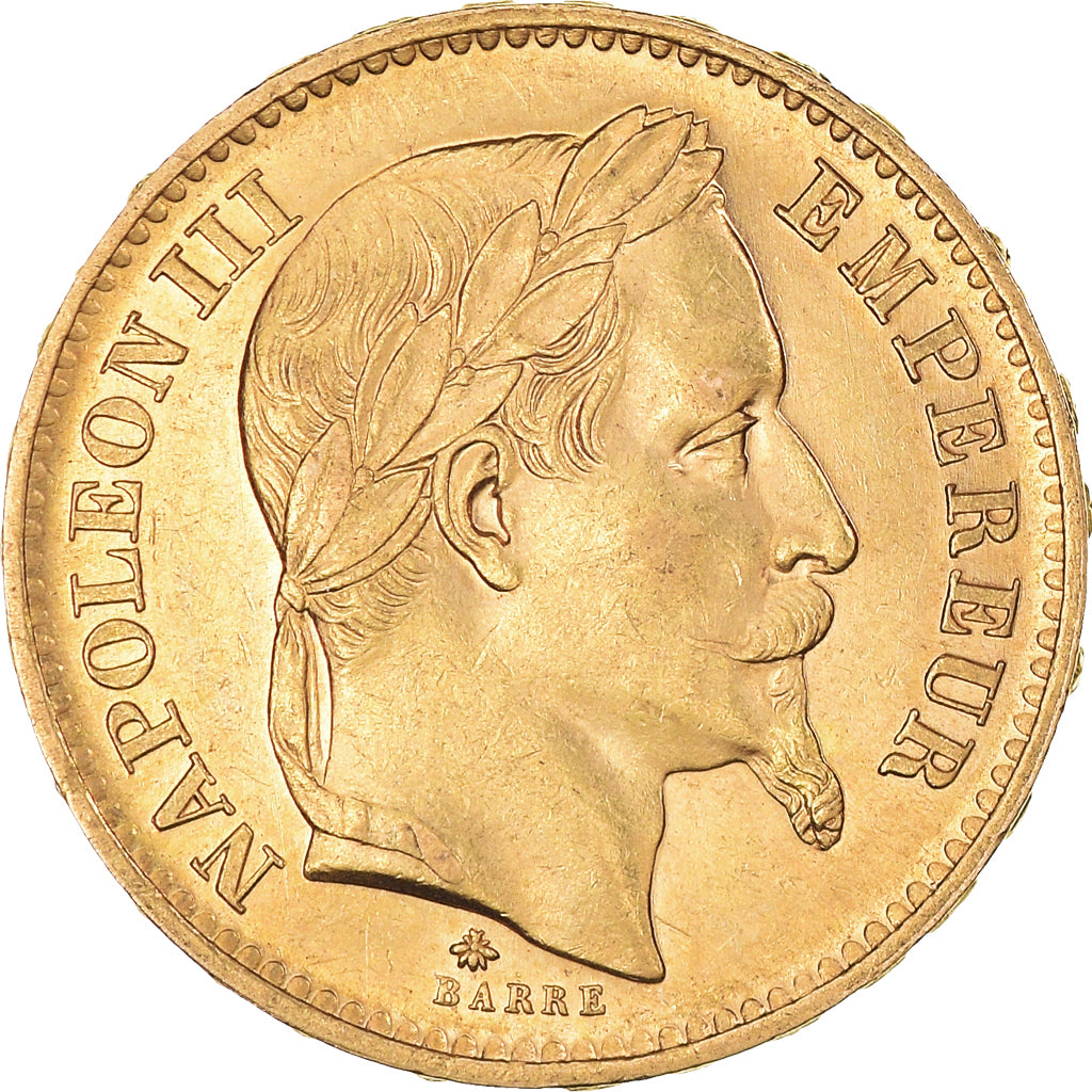 Moneda, Francia, Napoleon III, 20 Francs Or, 1868, Paris, MBC+, Oro, KM:801.1