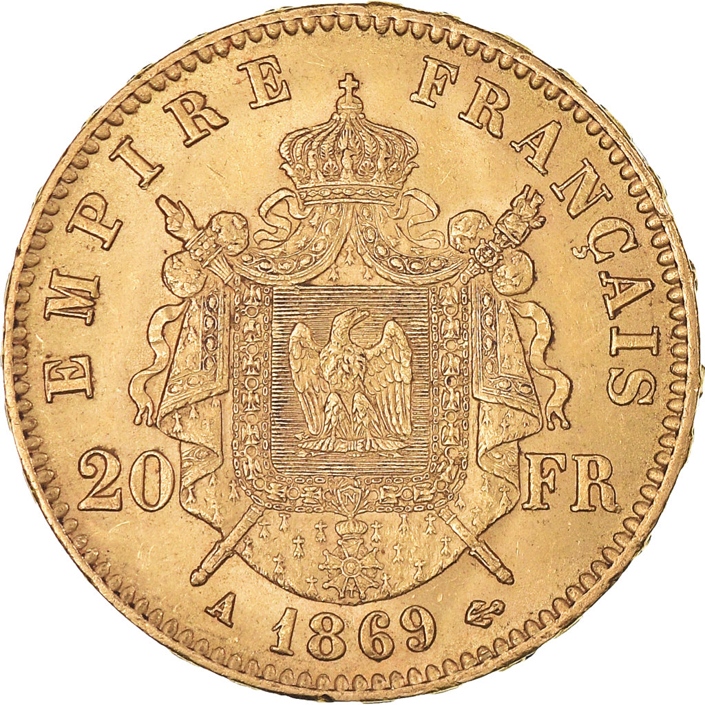 Münze, Frankreich, Napoleon III, 20 Francs Or, 1869, Paris, SS+, Gold