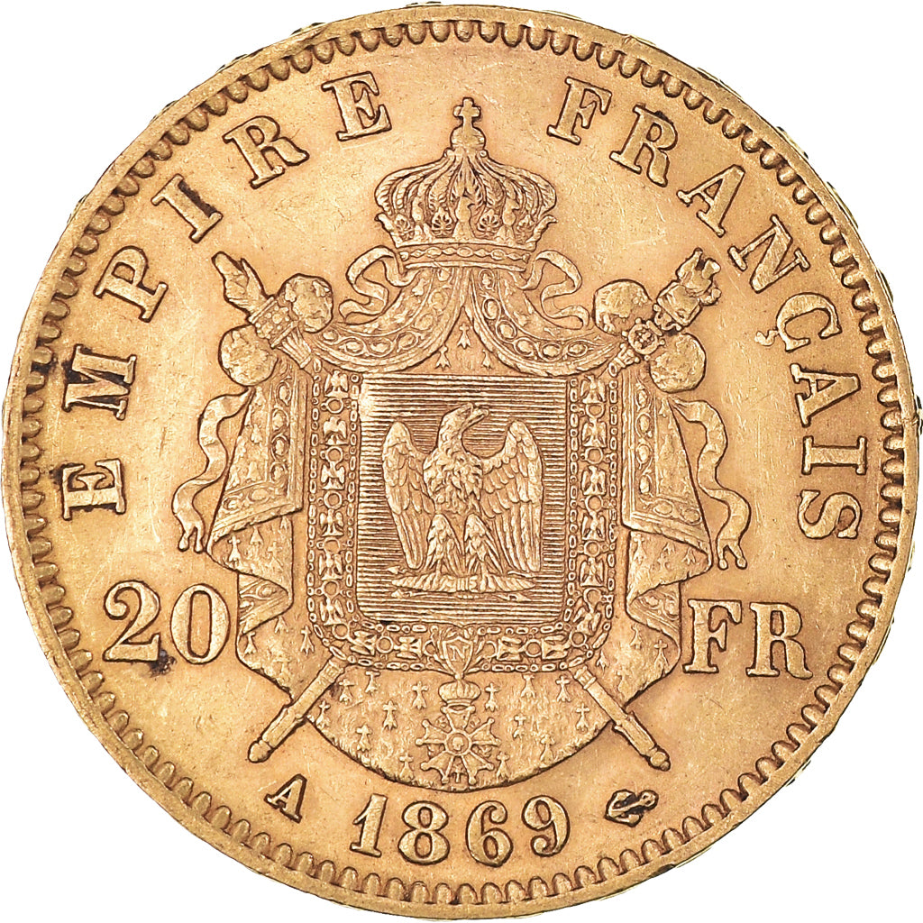 Monnaie, France, Napoleon III, 20 Francs Or, 1869, Paris, TTB+, Or