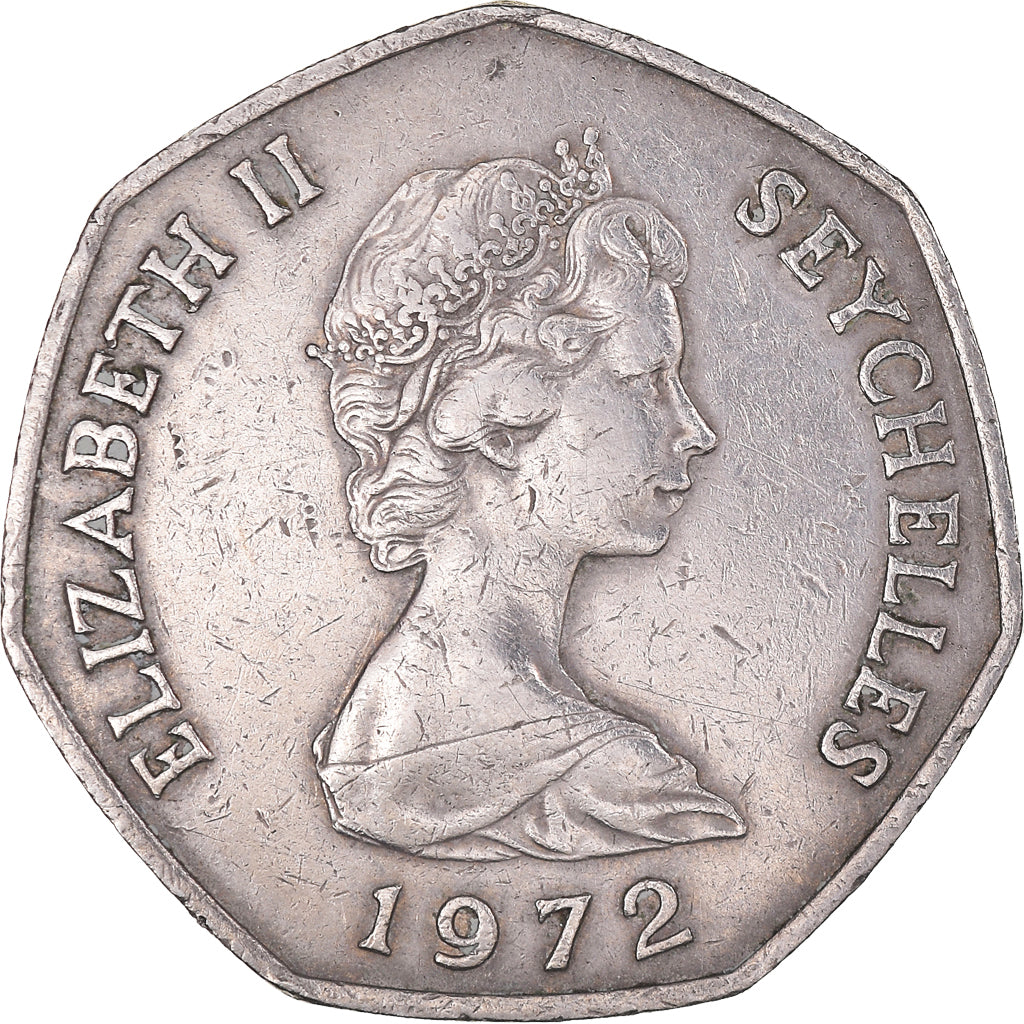 Münze, Seychelles, 5 Rupees, 1972, British Royal Mint, SS, Kupfer-Nickel, KM:19