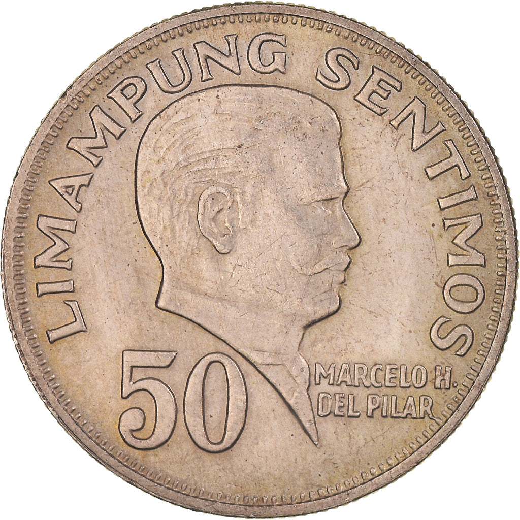 Monnaie, Philippines, 50 Sentimos, 1967, TTB+, Cuivre-Nickel-Zinc (Maillechort)