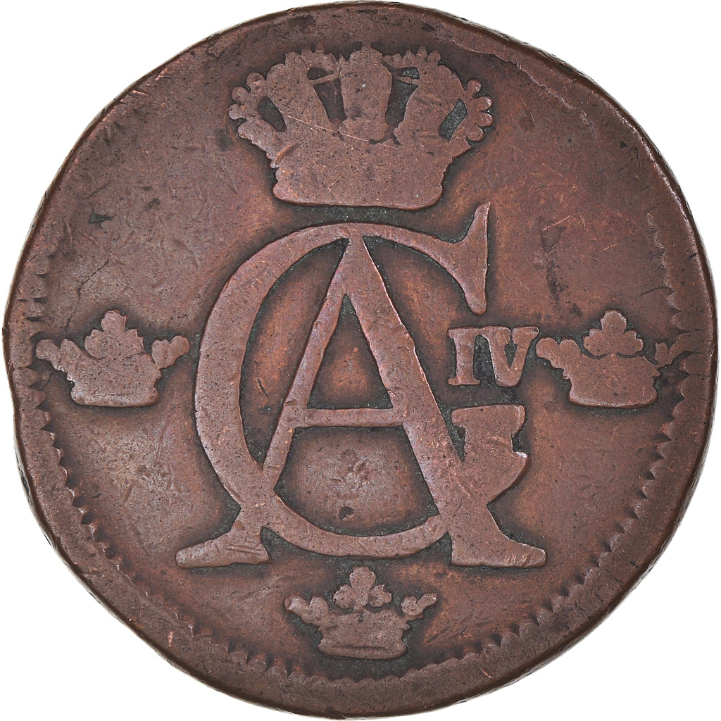 Moneta, Szwecja, Gustaf IV Adolf, 1/2 Skilling, 1809, VF(20-25), Miedź, KM:565