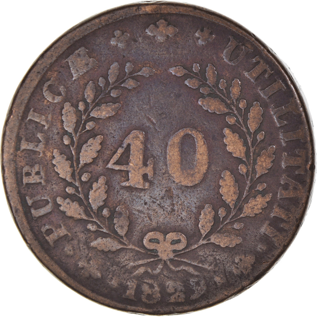 Münze, Portugal, Miguel, 40 Reis, Pataco, 1829, S+, Bronze, KM:391