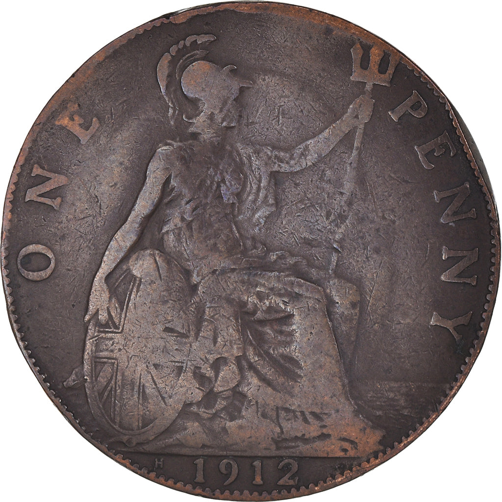 Coin, Great Britain, George V, Penny, 1912, Heaton, VF(20-25), Bronze, KM:810