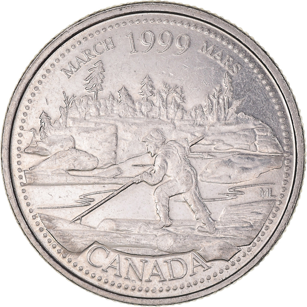 Monnaie, Canada, Elizabeth II, 25 Cents, 1999, Royal Canadian Mint, Ottawa
