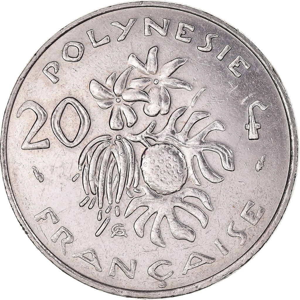Moneda, Polinesia francesa, 20 Francs, 1991, Paris, MBC+, Níquel, KM:9