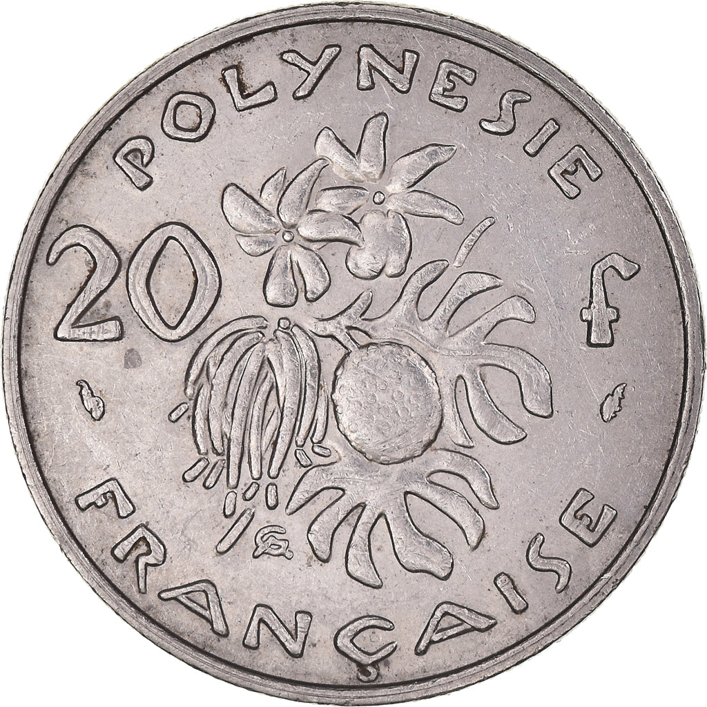 Moneda, Polinesia francesa, 20 Francs, 1977, Paris, MBC, Níquel, KM:9