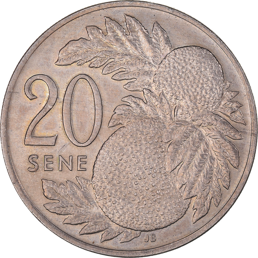 Moneta, Samoa, 20 Sene, 1974, SPL-, Rame-nichel, KM:16