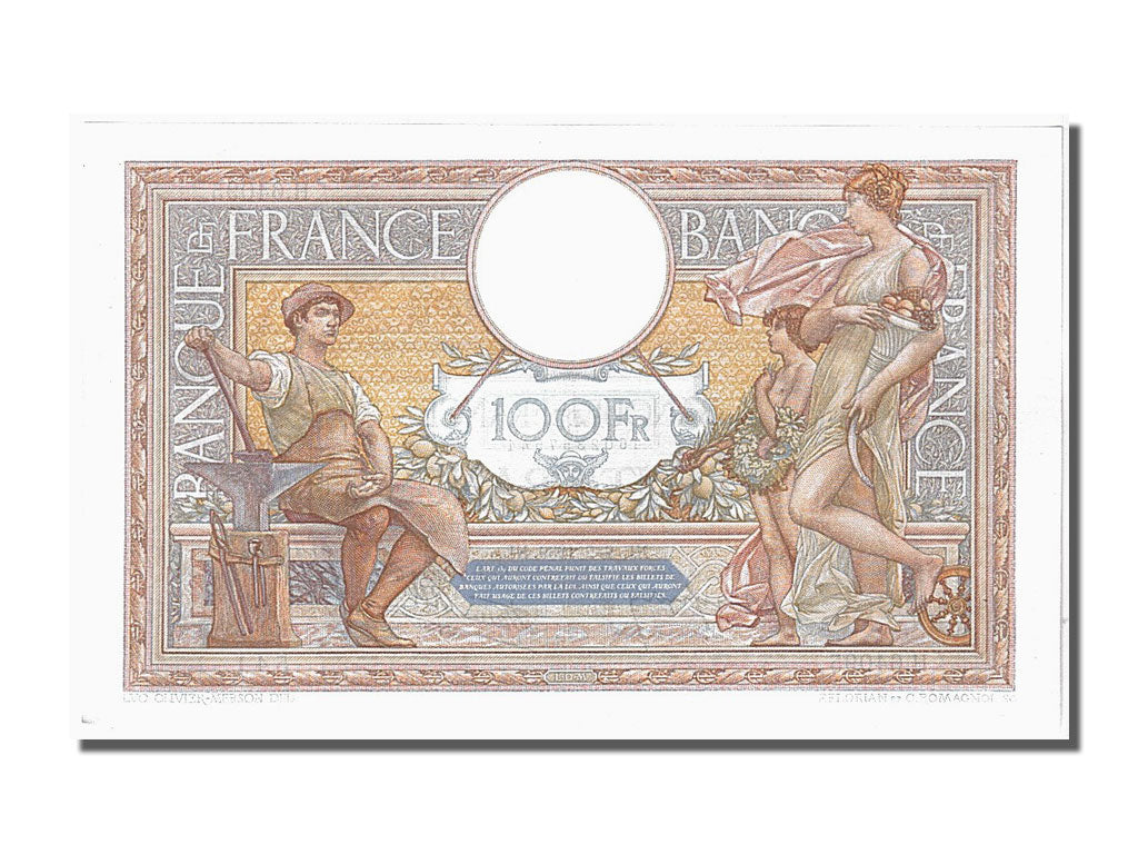 France, 100 Francs, 100 F 1908-1939 ''Luc Olivier Merson'', 1939, KM #86b,...