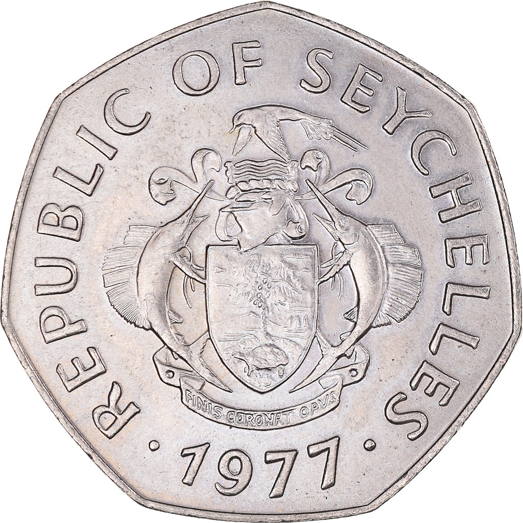 Moneta, Seychelles, 5 Rupees, 1977, British Royal Mint, SPL-, Rame-nichel, KM:36