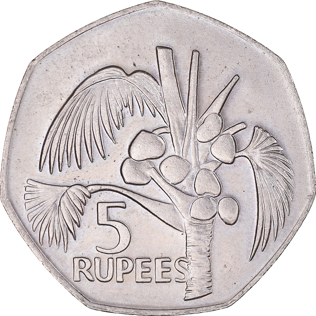Moneta, Seychelles, 5 Rupees, 1977, British Royal Mint, SPL-, Rame-nichel, KM:36