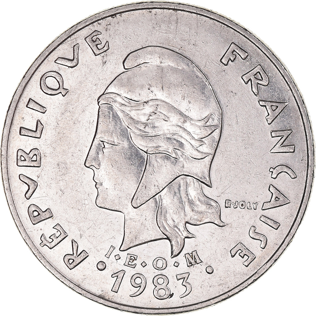 Moneta, Polinezja Francuska, 20 Francs, 1983, Paris, AU(50-53), Nikiel, KM:9