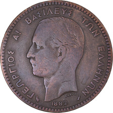 Moneta, Grecia, George I, 10 Lepta, 1882, Paris, MB+, Rame, KM:55