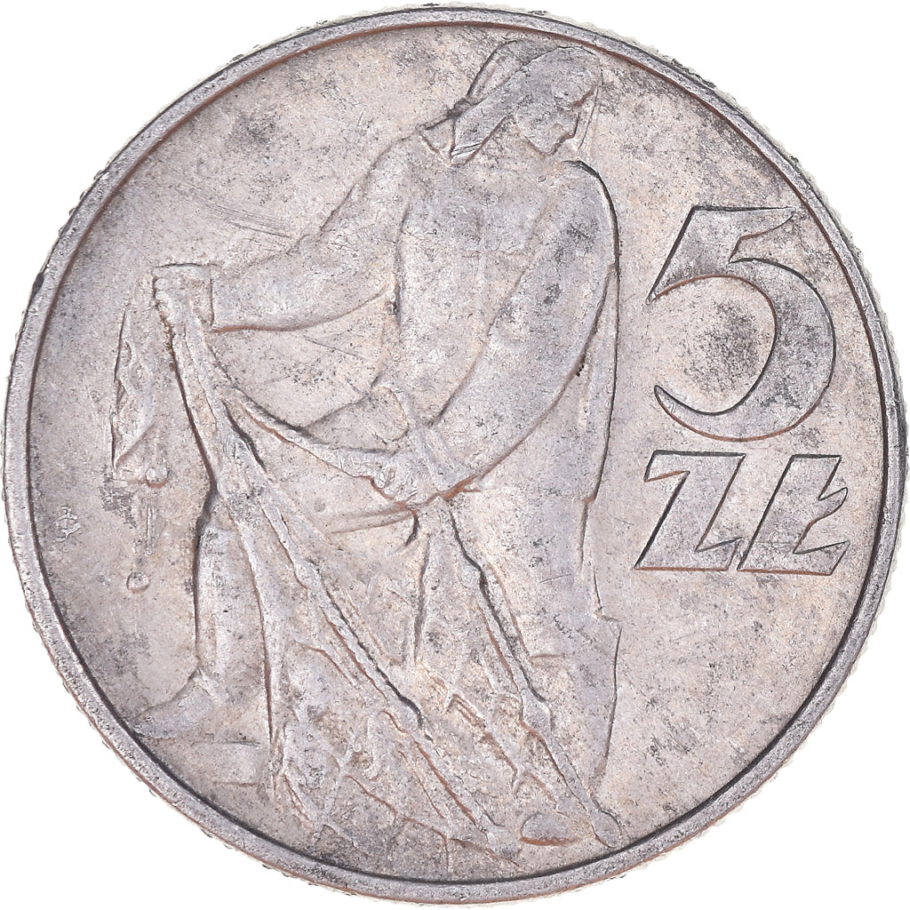 Monnaie, Pologne, 5 Zlotych, 1974, Warsaw, TTB+, Aluminium, KM:47