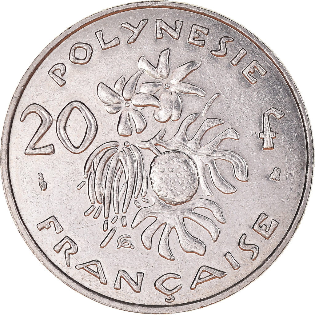 Moneda, Polinesia francesa, 20 Francs, 2000, Paris, MBC+, Níquel, KM:9