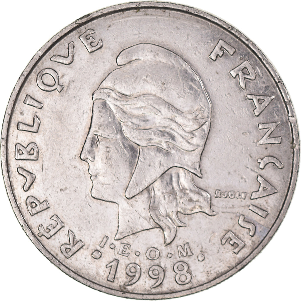 Moneta, Polinesia francese, 20 Francs, 1998, Paris, BB, Nichel, KM:9