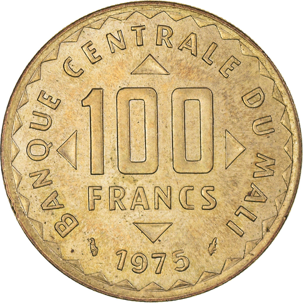 Coin, Mali, 100 Francs, 1975, Paris, AU(55-58), Nickel-brass, KM:10