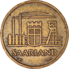 Moneda, SARRE, 10 Franken, 1954, Paris, MBC+, Aluminio - bronce, KM:1, Gadoury:1
