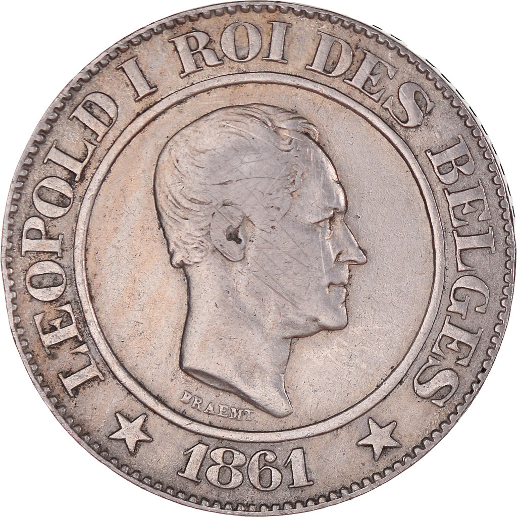 Moneta, Belgio, Leopold I, 20 Centimes, 1861, Brussels, BB, Rame-nichel, KM:20