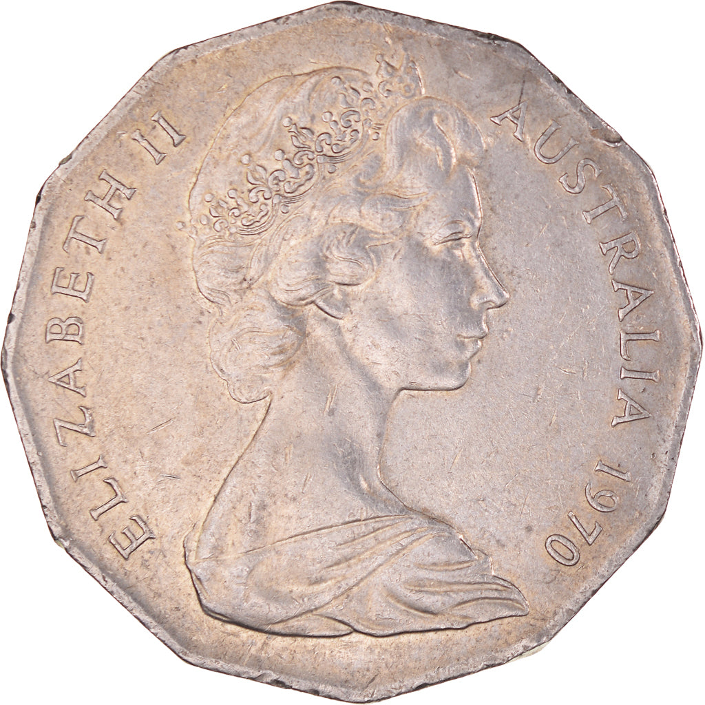 Munten, Australië, Elizabeth II, 50 Cents, 1970, ZF+, Cupro-nikkel, KM:69