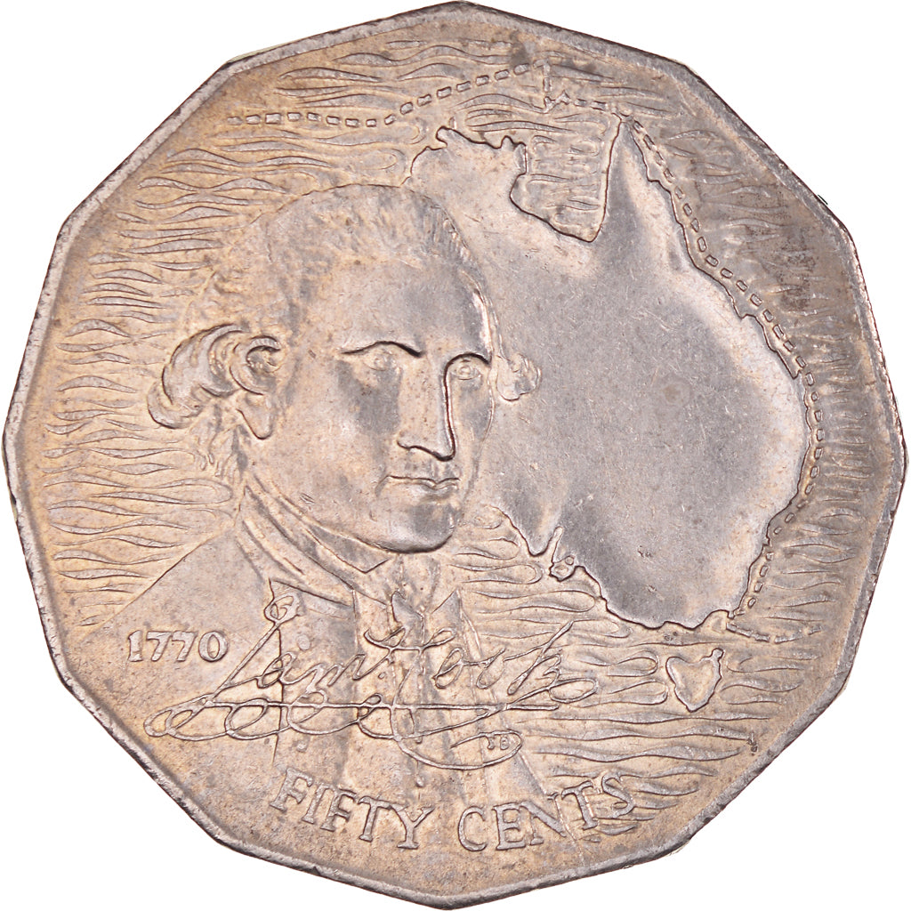 Munten, Australië, Elizabeth II, 50 Cents, 1970, ZF+, Cupro-nikkel, KM:69
