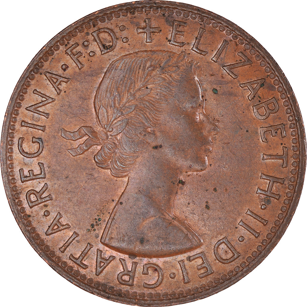 Coin, Australia, Elizabeth II, Penny, 1958, AU(50-53), Bronze, KM:56