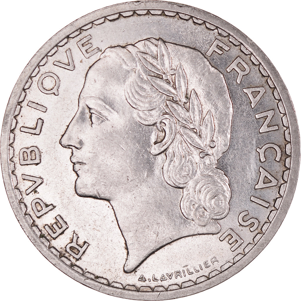 Munten, Frankrijk, Lavrillier, 5 Francs, 1935, Paris, ZF+, Nickel, KM:888