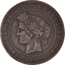 Coin, France, Cérès, 10 Centimes, 1897, Paris, Torche, VF(30-35), Bronze