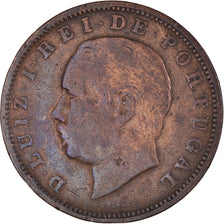 Moneda, Portugal, Luiz I, 20 Reis, 1893, BC+, Bronce, KM:527