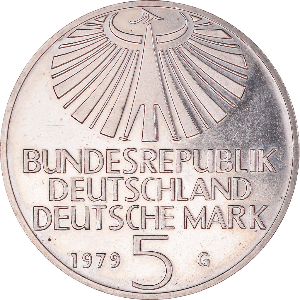 Moneda, ALEMANIA - REPÚBLICA FEDERAL, 5 Mark, 1979, Karlsruhe, Germany, EBC