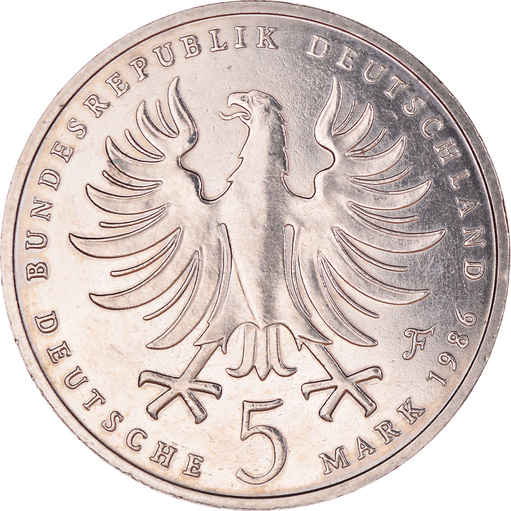 Moneta, GERMANIA - REPUBBLICA FEDERALE, 5 Mark, 1986, Stuttgart, Germany, SPL-