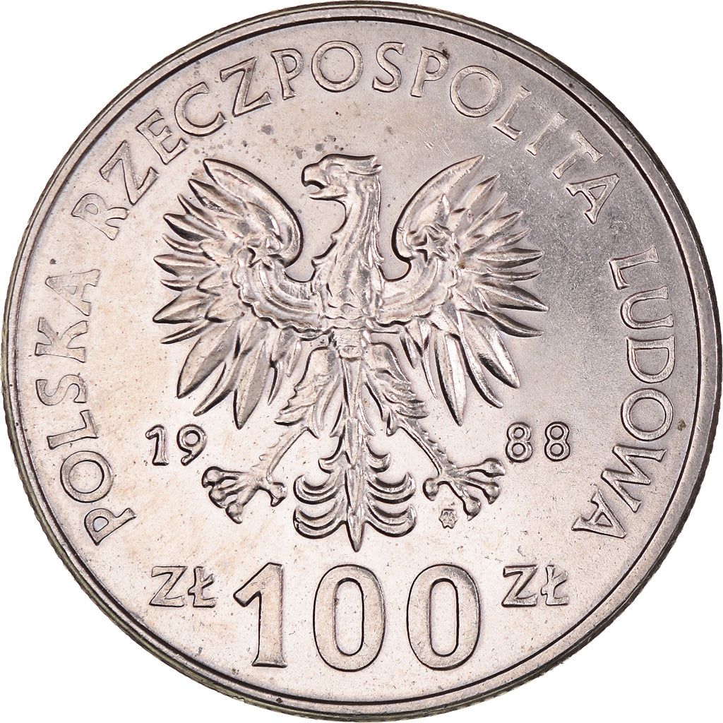 Moneda, Polonia, 100 Zlotych, 1988, Warsaw, EBC, Cobre - níquel, KM:182